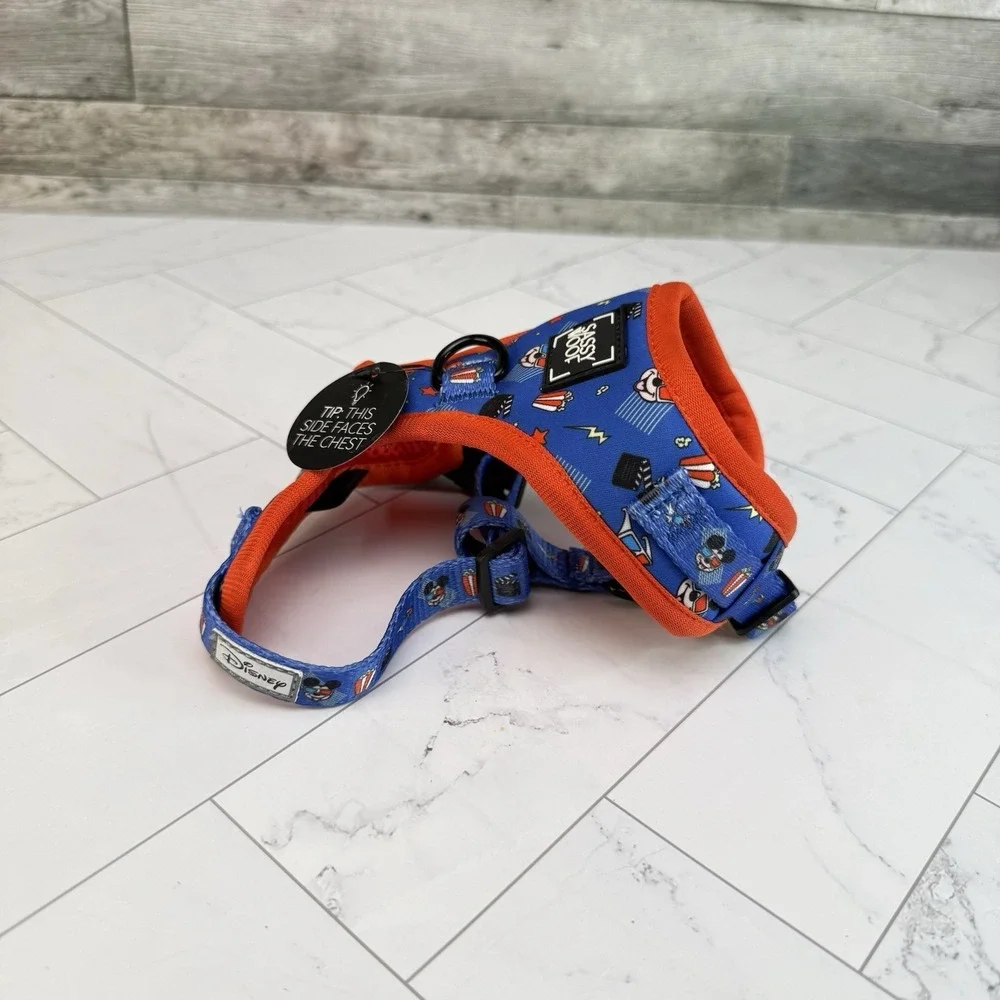 Disney Sassy Woof XXS Adjustable Dog Harness Blue Red Mickey Mouse Movie NEW